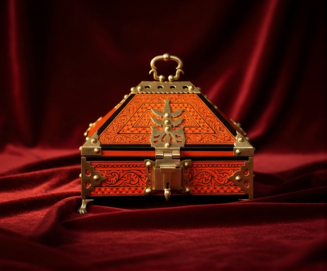  Mahagony Wood Crafted Mural Painted Nettur Petti Traditional Jewellery Box