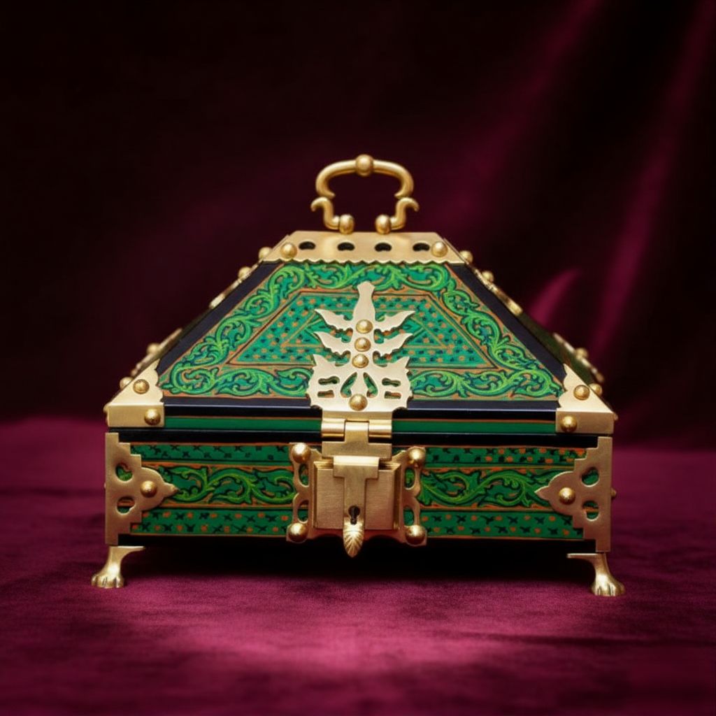  Mahagony Wood Crafted Mural Painted Nettur Petti Traditional Jewellery Box