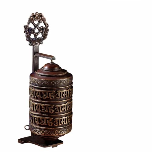 Brass Tibetan Wall Hanging Prayer Wheel 