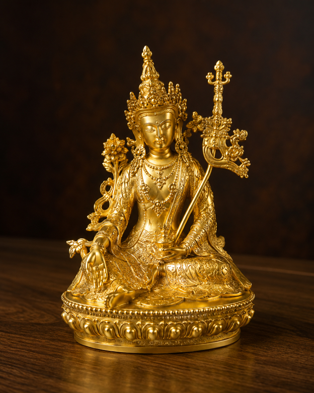 Golden Guru Padmasambhava Statue 