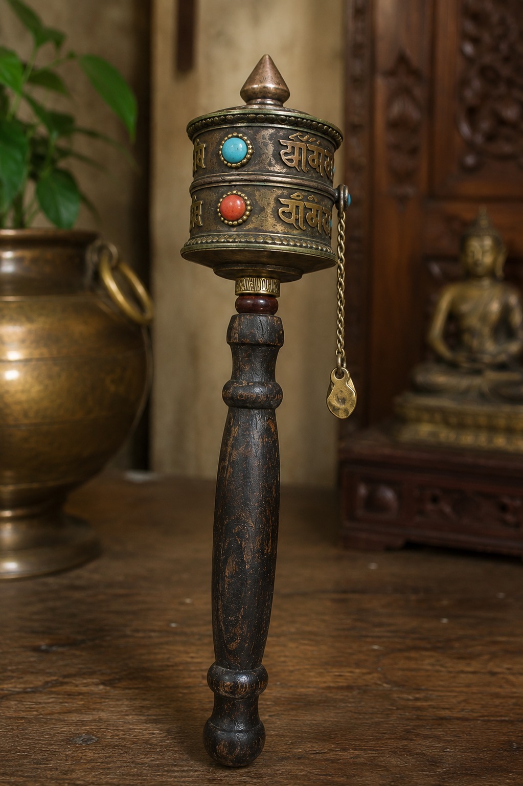 Copper Hand Tibetan Prayer Wheel 