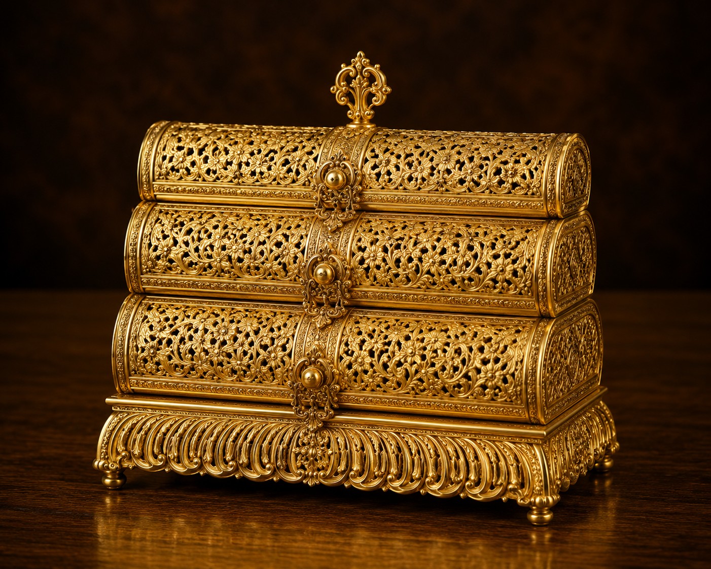  Royal Filigree Brass Incense Burner 