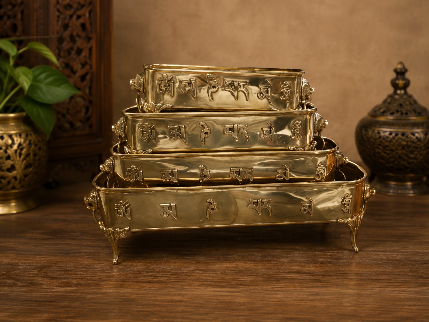 Tibetan Om Mani Padme Hum Offering Tray 