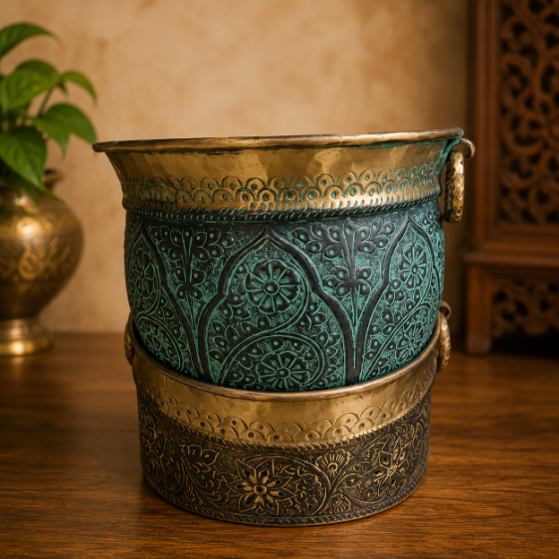 Royal Patina Brass Planter 