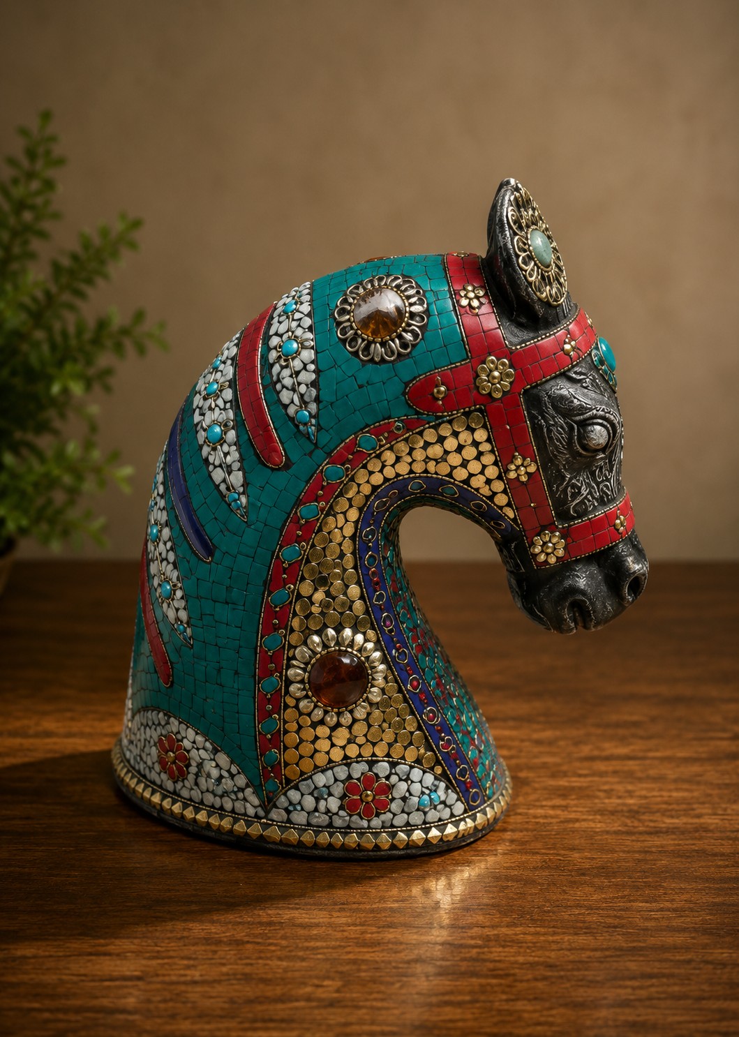 Artisan Turquoise Horse Bust 