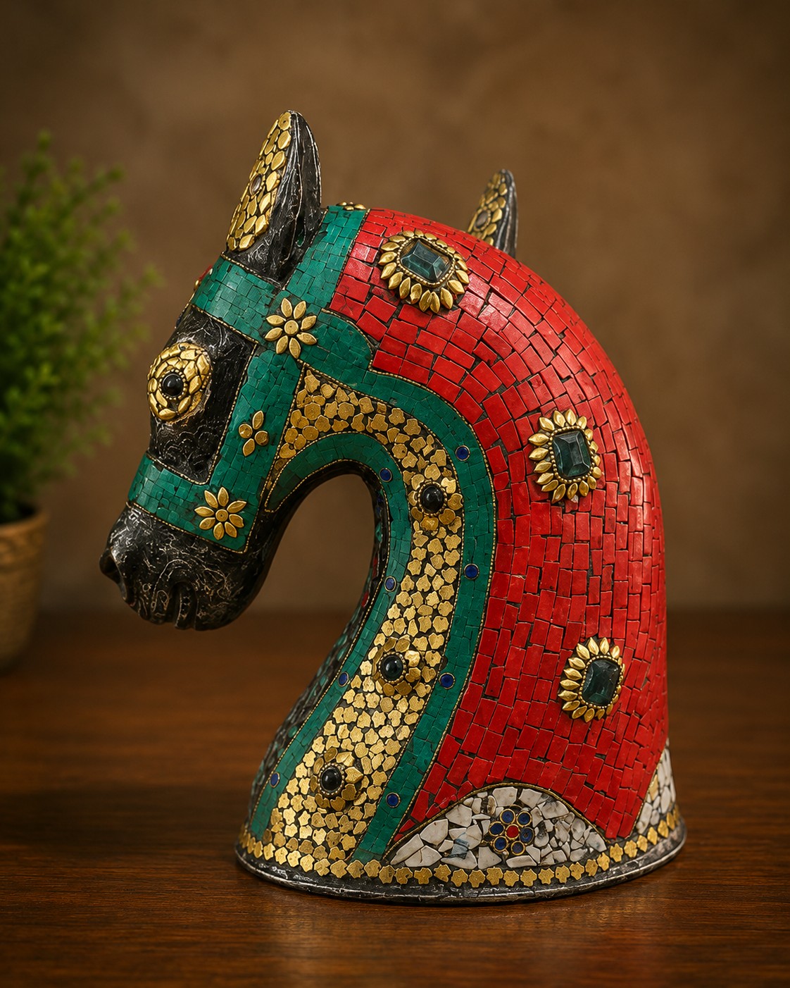 Royal Mosaic Horse Head Wall Art 