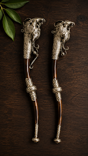  Brass Tibetan Dragon Toran Trumpet Wall Hanging