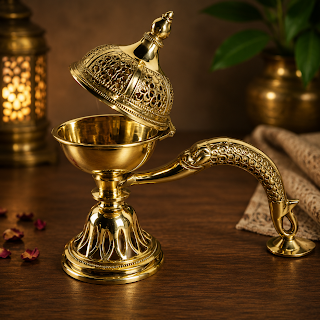 Brass Peacock Ritual Incense Holder