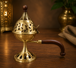 Traditional Brass Jali Incense Burner