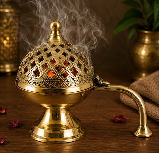 Decorative Brass Aromatic Resin Burner