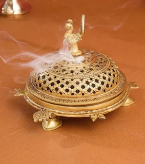 Heritage Brass Peacock Loban Burner