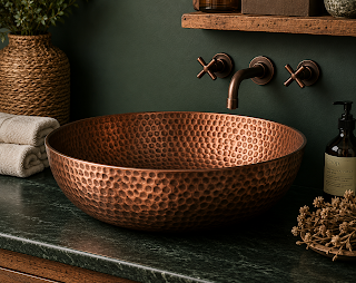 Handcrafted Hammered Copper Vessel Sink