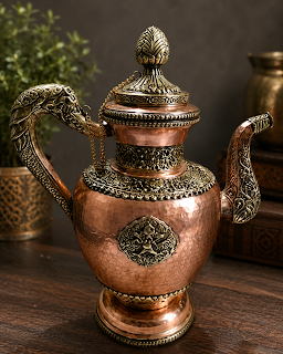 Artisan Hammered Copper Collectible Ewer