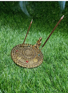 Aluminium Golden Buddha Agarbatti Stick Holder