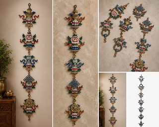 Tibetan Eight Auspicious Symbols Wall Hanging 
