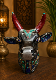 Brass Bison Head For Wall