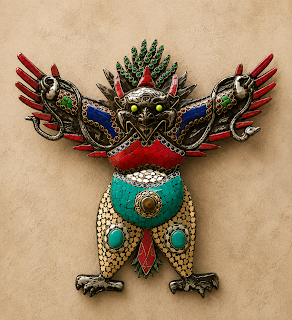 Handcrafted Mosaic Garuda Wall Plaque