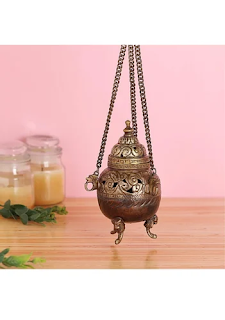  Brass Incense Burner With Antique Finish 