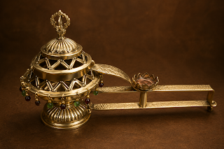 Ornate Brass Hanging Incense Holder